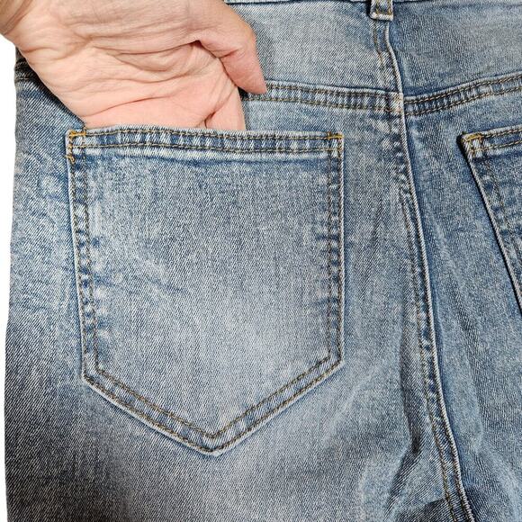 Noisy May Womens Jeans 29 High Rise Straight Leg Distressed Raw Hem Denim Chic - Picture 11 of 13